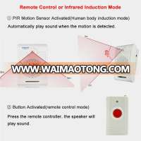 High Power PIR Motion Sensor MP3 Sound Horn Speaker with Button Remote Control